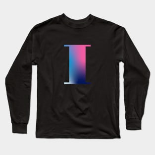 Capital Letter I Monogram Gradient Pink Blue White Long Sleeve T-Shirt